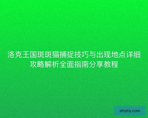 洛克王国斑斑猫捕捉技巧与出现地点详细攻略解析全面指南分享教程