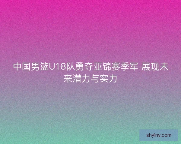 中国男篮U18队勇夺亚锦赛季军 展现未来潜力与实力